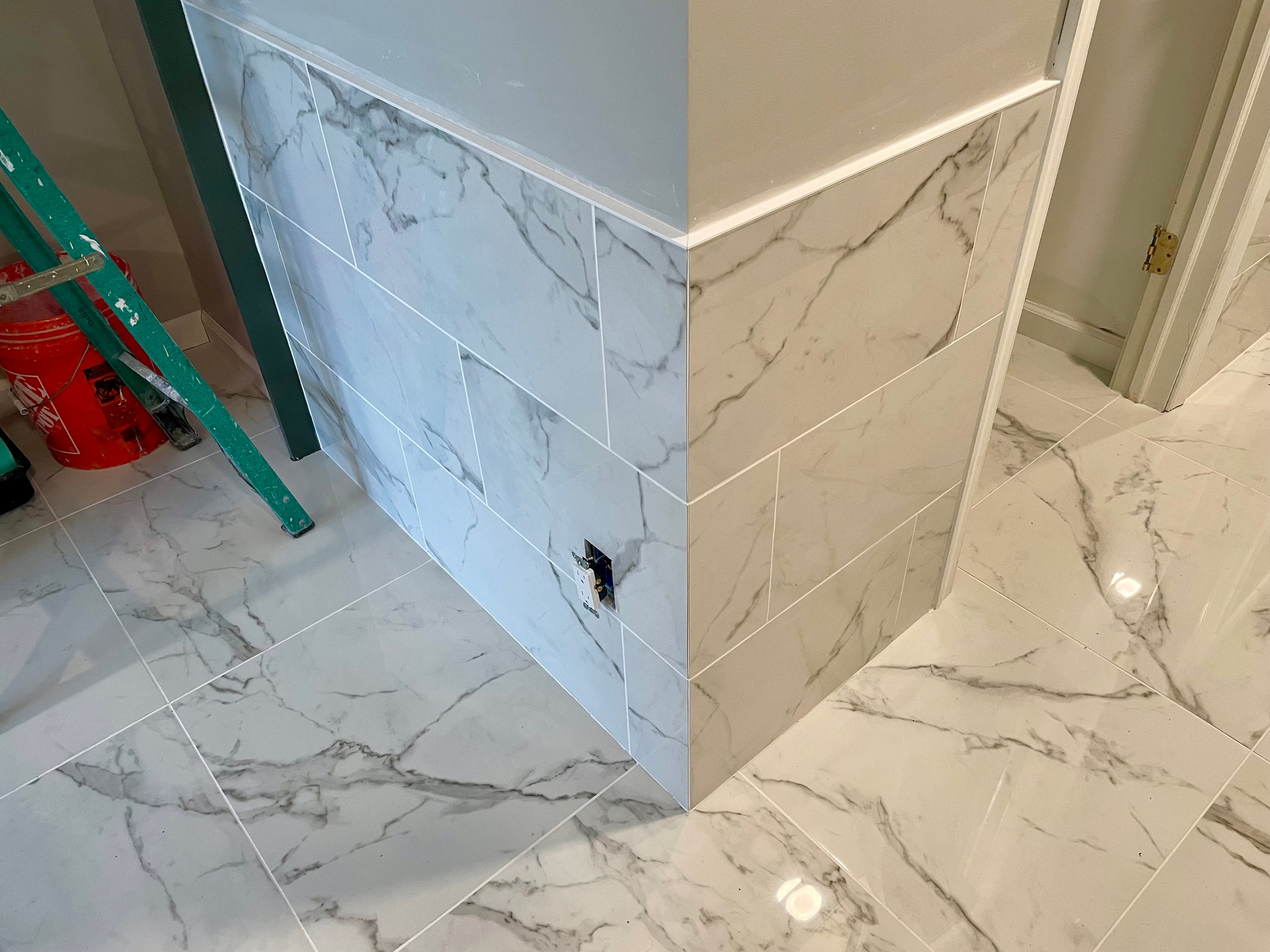 Modern large format bathroom tile