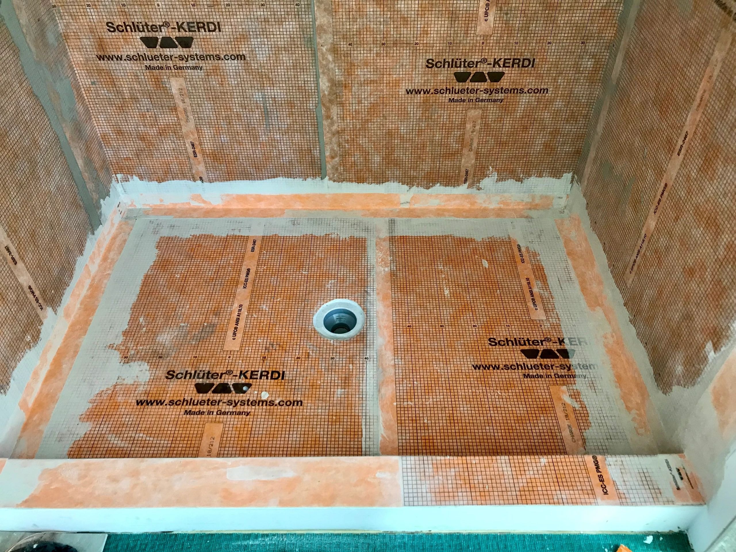 MCS Custom Tile — waterproofing installation
